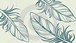 Light Blue Feathers Pattern Vector Illustration, Delicate Texture, vector design Generative AI