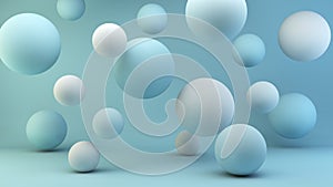 light blue floating spheres background