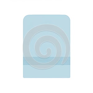 Light Blue Folded Bath Towel on White Background