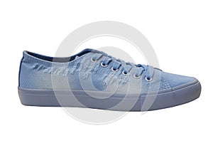 Light blue footwear, textile unisex trainers  on white background