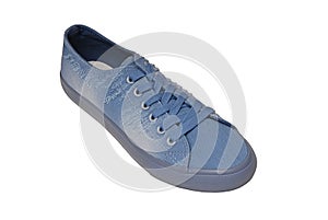 Light blue footwear, textile unisex trainers  on white background