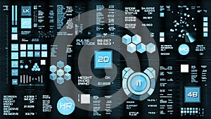 Light blue futuristic interface/Digital screen/HUD