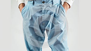 Light Blue Golf Pants on White Background