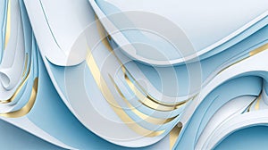 Light Blue gray golden and White background 3d Abstract photo