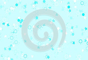 Light Blue, Green vector layout with stars, suns