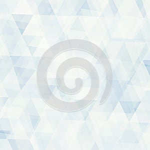 Light blue grey subtle background textured by transparent triangles. Pale vector pattern