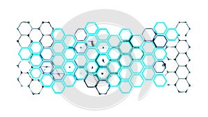 Light Blue Hexagonal Grid Pattern, vector design Generative AI