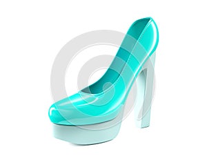 Light blue high heel shoes 3d render