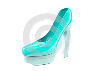 Light blue high heel shoes 3d render photo