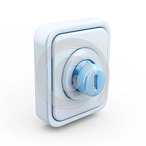Modern Blue Keyhole in Square Panel 3D Render
