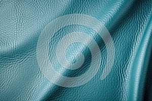 Light Blue Leather Background With Smooth, Polished Texture. Generative AI