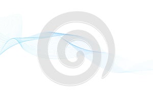 Light blue line fluid wave curve abstract vector on white background