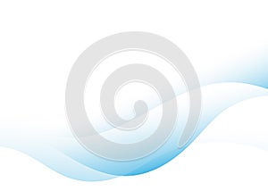 Light blue lines wave minimal abstract subtle 3d paper vector white background