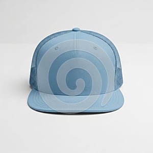 Light blue mesh cap with flat brim