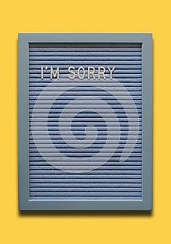 Light blue Message board IÂ´m sorry