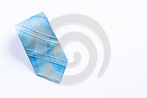 Light blue neck tie isolated on white