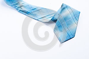Light blue neck tie isolated on white