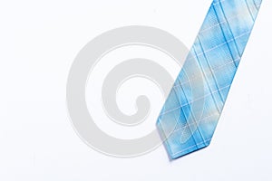 Light blue neck tie isolated on white