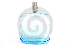Light blue perfume bottle