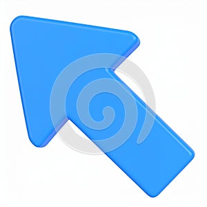 Light blue pointer arrow simple design element on transparent background