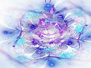 Light blue and purple fractal flower