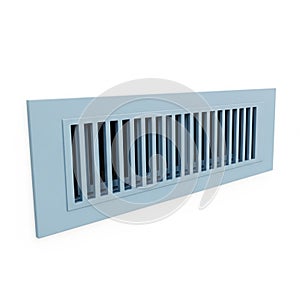 Light Blue Rectangular Air Vent Grille with Vertical Slats ventilation HVAC