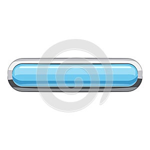 Light blue rectangular button icon, cartoon style
