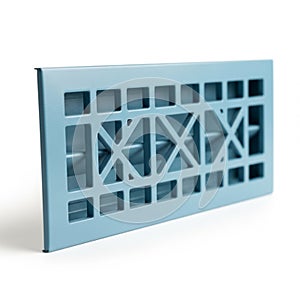 Light Blue Rectangular Decorative Vent Cover with Geometric Pattern on White Background air vent