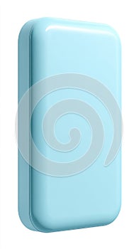 Light Blue Rectangular Object Isolated on White Background