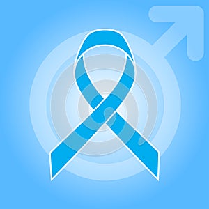 Light blue ribbon as symbol of prostate cancer awareness.