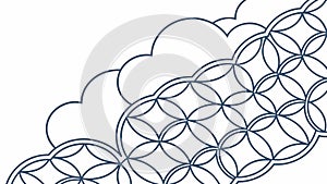 Light Blue Seamless Geometric Pattern, Elegant Interconnected Design, vector design Generative AI