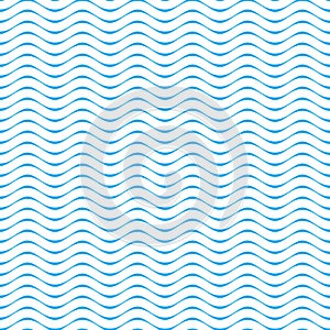 Light blue seamless waves pattern on white shaded background