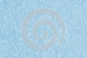 Light blue silk damask fabric with moire pattern