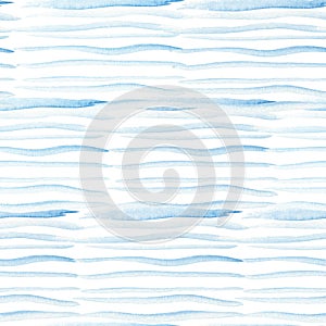 Light blue simple sea waves watercolor pattern
