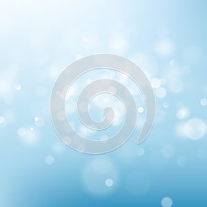 Light blue sky abstract background. Nature blur defocused bokeh light effect template. EPS 10