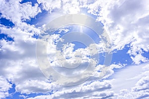 Light blue sky with cirrus clouds may be used as background