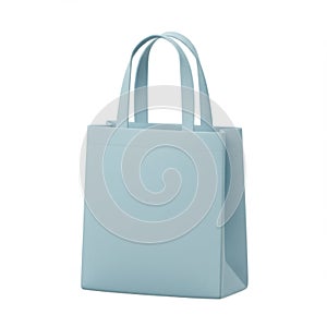Light Blue Small Tote Bag on White Background