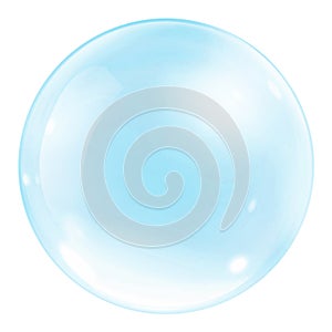 Light blue soap bubble isolated.