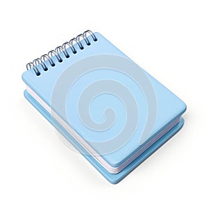Compact Light Blue Spiral Notebook Mockup on White