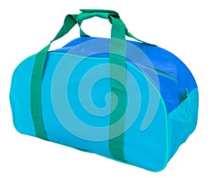 Light blue sports bag, isolated