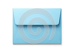 A light blue square envelope with a folded flap on a white background