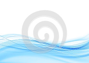 Light blue swoosh border elegant waves flow graphic background