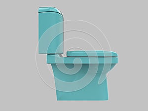 light blue toilet wc illustration 3d