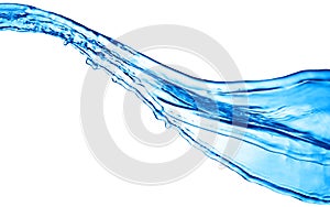 light blue transparent water wave surface with splash bubble on water white