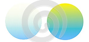 Light Blue, Yellow vector circle background. Illustration in halftone style with gradient. Vector