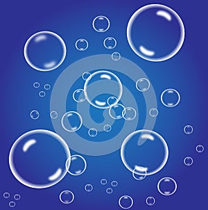 Underwater fizzing air bubbles stream on white background. Fizzy sparkles in water, sea, aquarium. Soda pop. Champagne. Effervesce photo