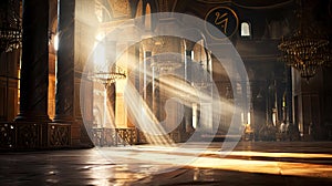 light blurred hagia sophia interior