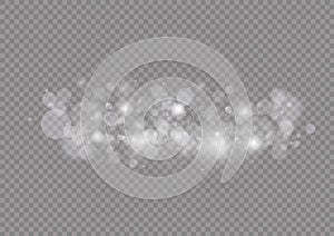 Light bokeh effect, flare sparkle, white png dust