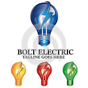 Light Bolt Electric Thunder Concept Logo Design