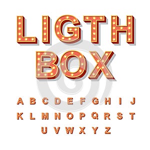 Light Box style light bulb alphabet